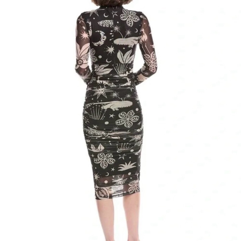 Farm Rio Black & Cream Celestial Night Midi Dress - Picture 3 of 6